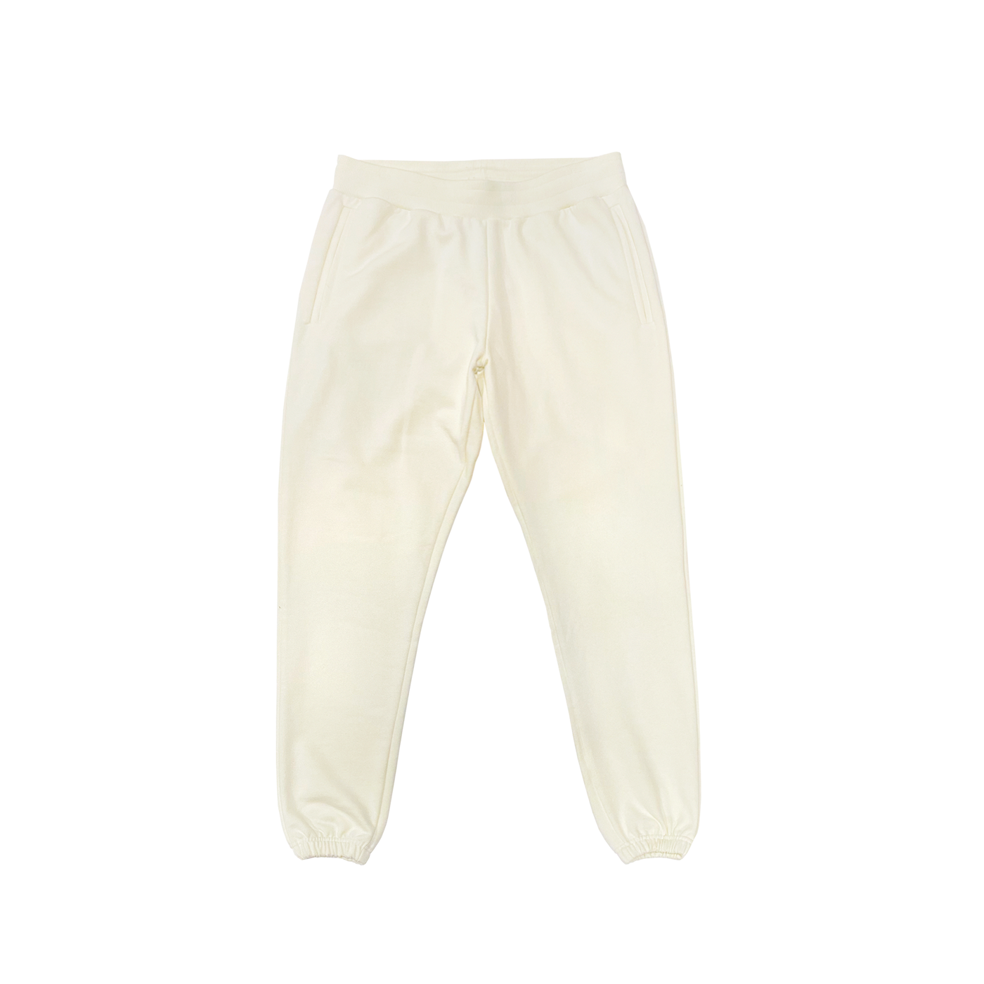 "Pantalon de survêtement couleur crème confortable en coton, disponible pour personnalisation sur prynt.shop."