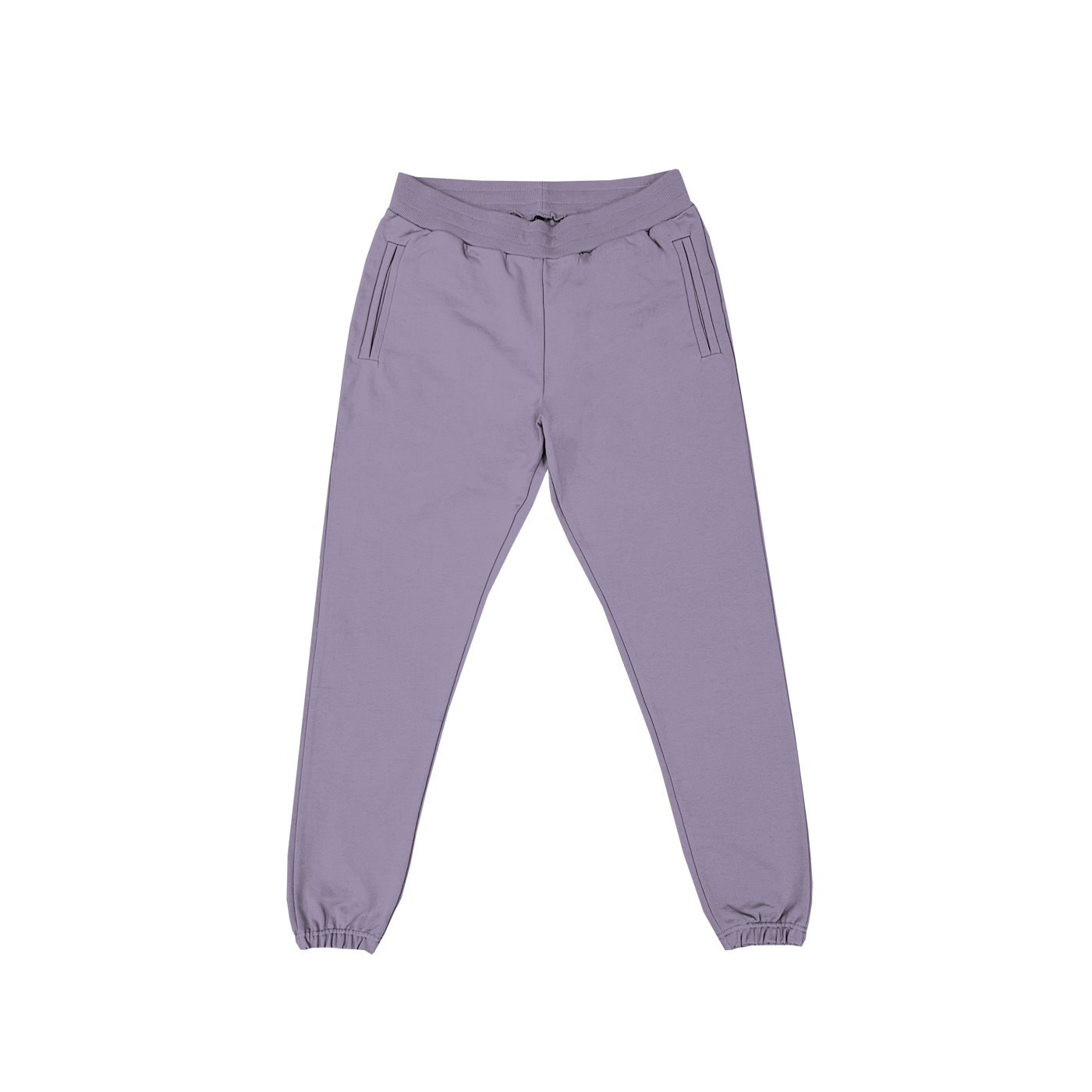 "Pantalon de survêtement couleur lavande avec poches avant, idéal pour un style décontracté et personnalisable sur prynt.shop."