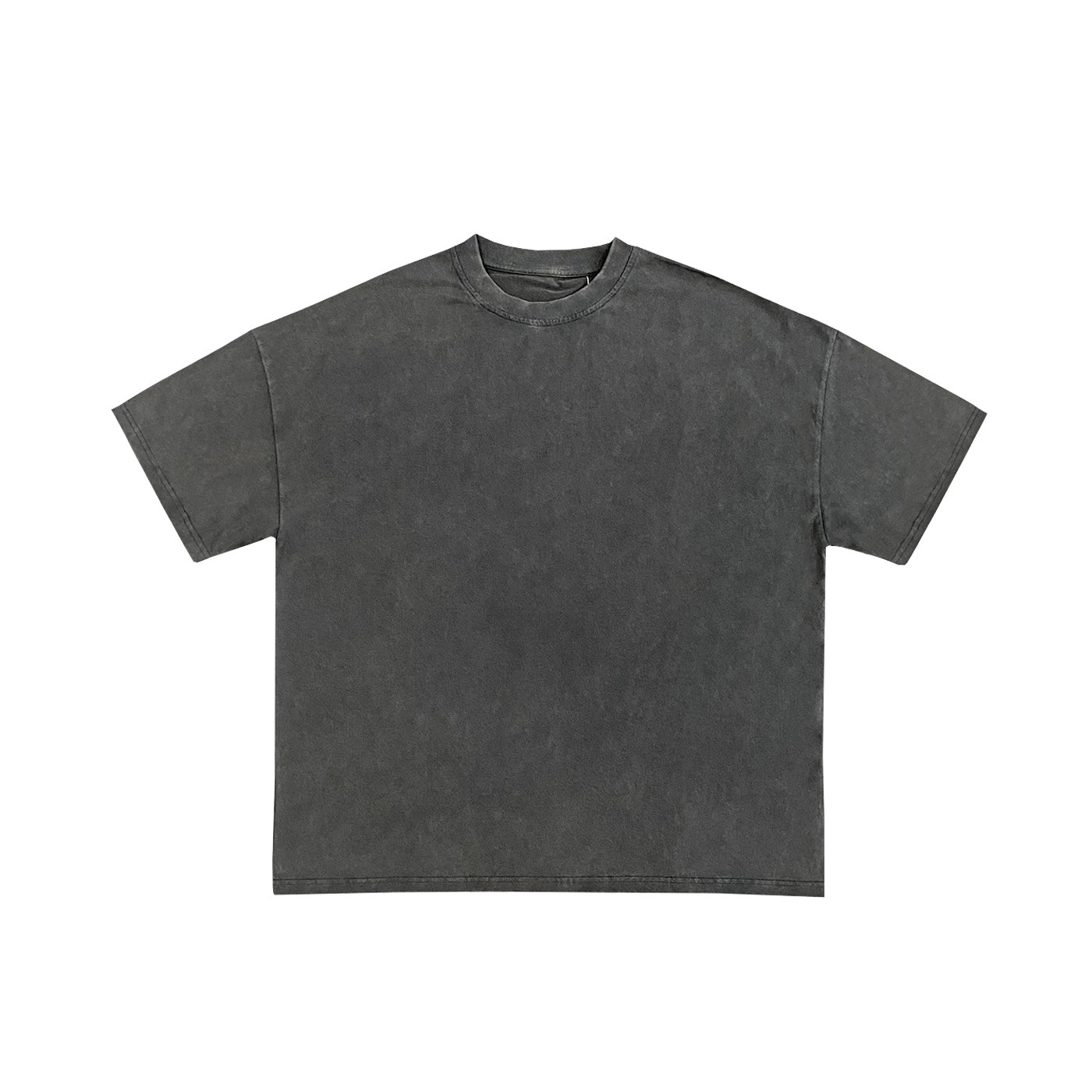 "T-shirt gris anthracite effet délavé à coupe droite en coton, parfait pour la personnalisation sur prynt.shop.