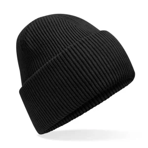 BEECHFIELD - B385RBLAC - Classic engineered deep-cuffed beanie - Black