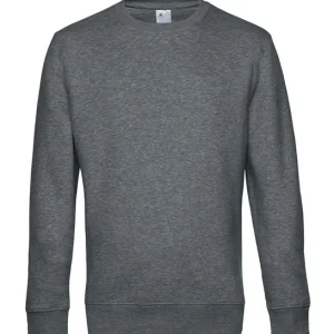 B&C - BA010HEMG - B&C KING Crew Neck - Heather Mid Grey