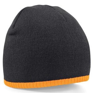 BEECHFIELD - BC044BKFO - Two-tone pull-on beanie - Black/Fluorescent Orange