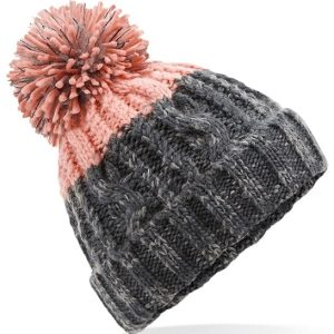 BEECHFIELD - BC437GGBL - Apres beanie - Graphite Grey/Blush
