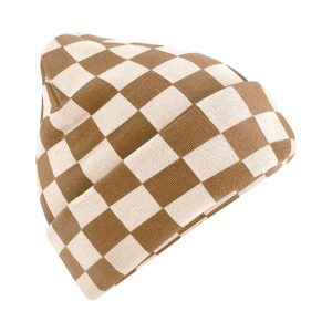 BEECHFIELD - BC531BIAL - Checkerboard beanie - Biscuit/Almond
