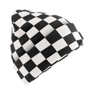 BEECHFIELD - BC531BKSW - Checkerboard beanie - Black/Soft White