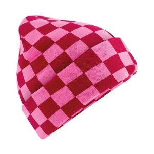 BEECHFIELD - BC531CRTP - Checkerboard beanie - Classic Red/True Pink