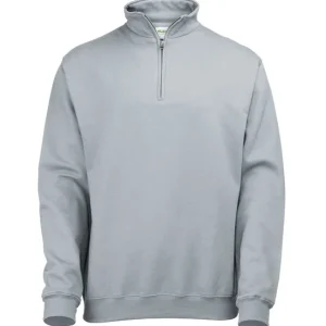 AWADIS - JH046HGRE- Sophomore ¼ zip sweatshirt - Heather Grey
