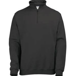 AWADIS - JH046JBLA- Sophomore ¼ zip sweatshirt - Jet Black
