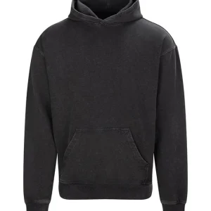 AWADIS - JH180WBLA- Vintage washed hoodie - Washed Black
